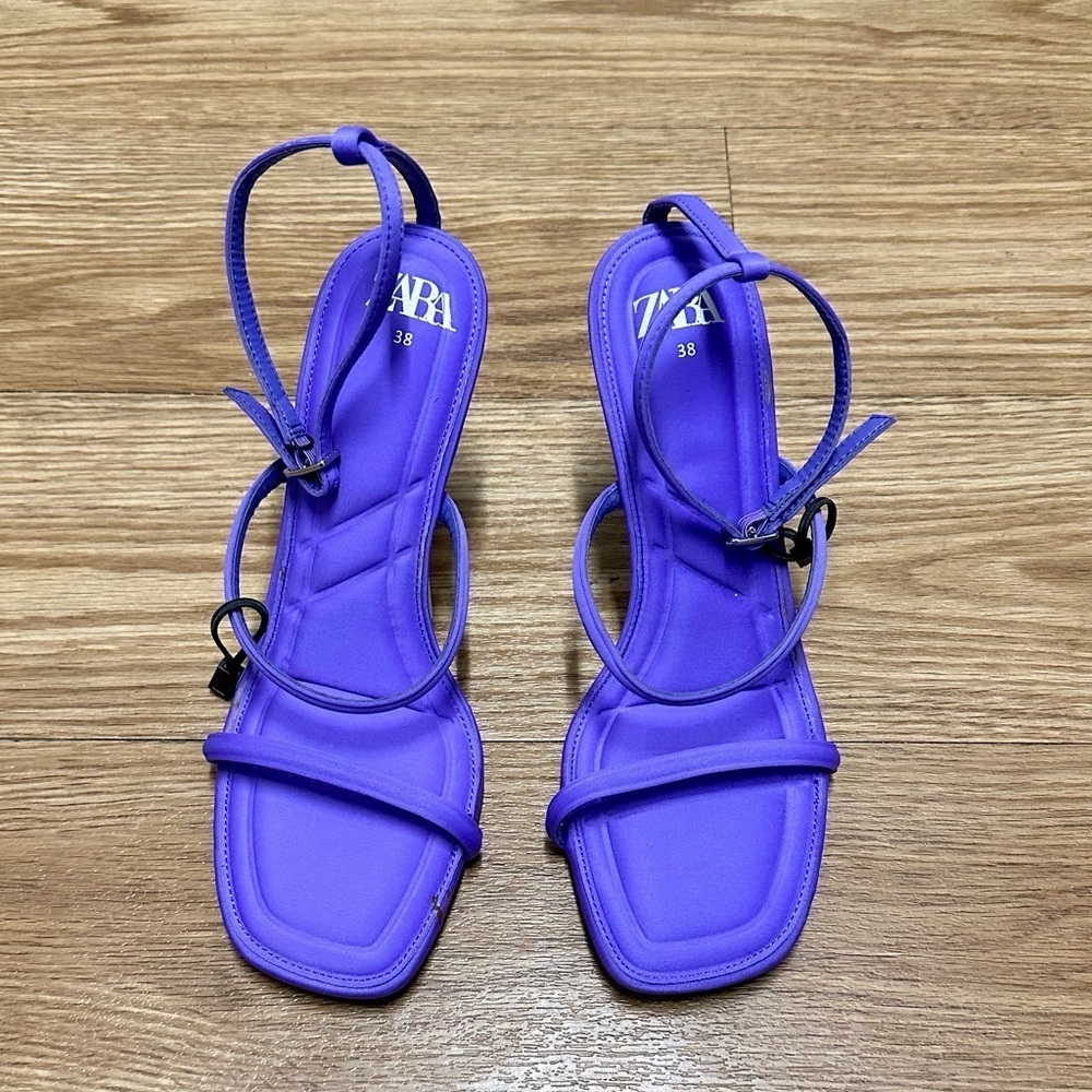 ZARA Purple open toe sandals - Picture 3 of 11